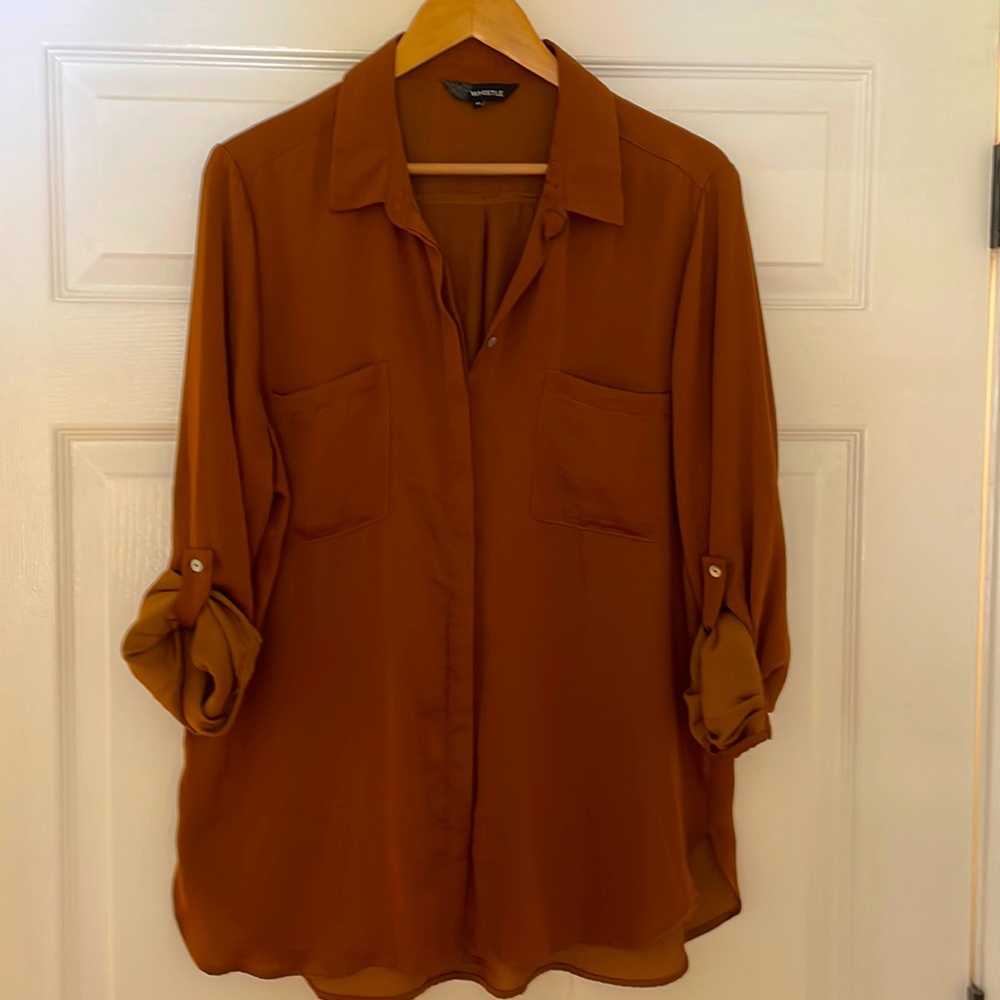 Silky Rust Colored Button Down